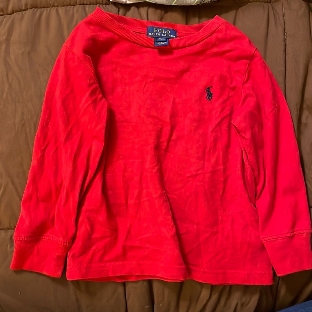 Red Polo Long Sleeve Shirt Size 2/2T